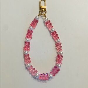 Handmade Pink Gummy Bear Bag Charm | Gummy Bear Keychain